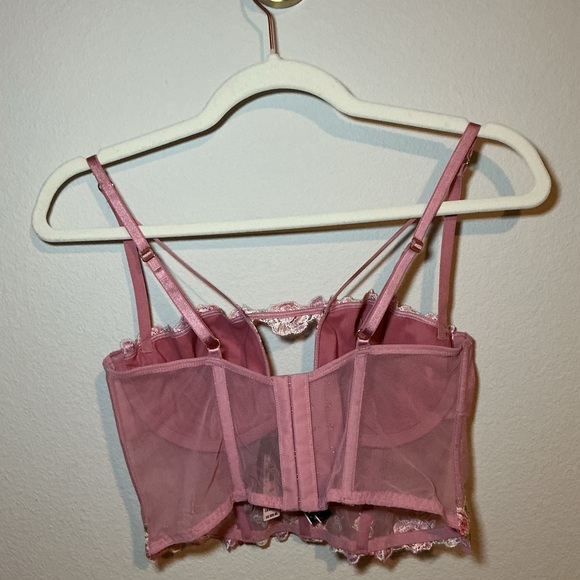 VS Pink Floral Embroidered Bustier Top - Picture 4 of 5